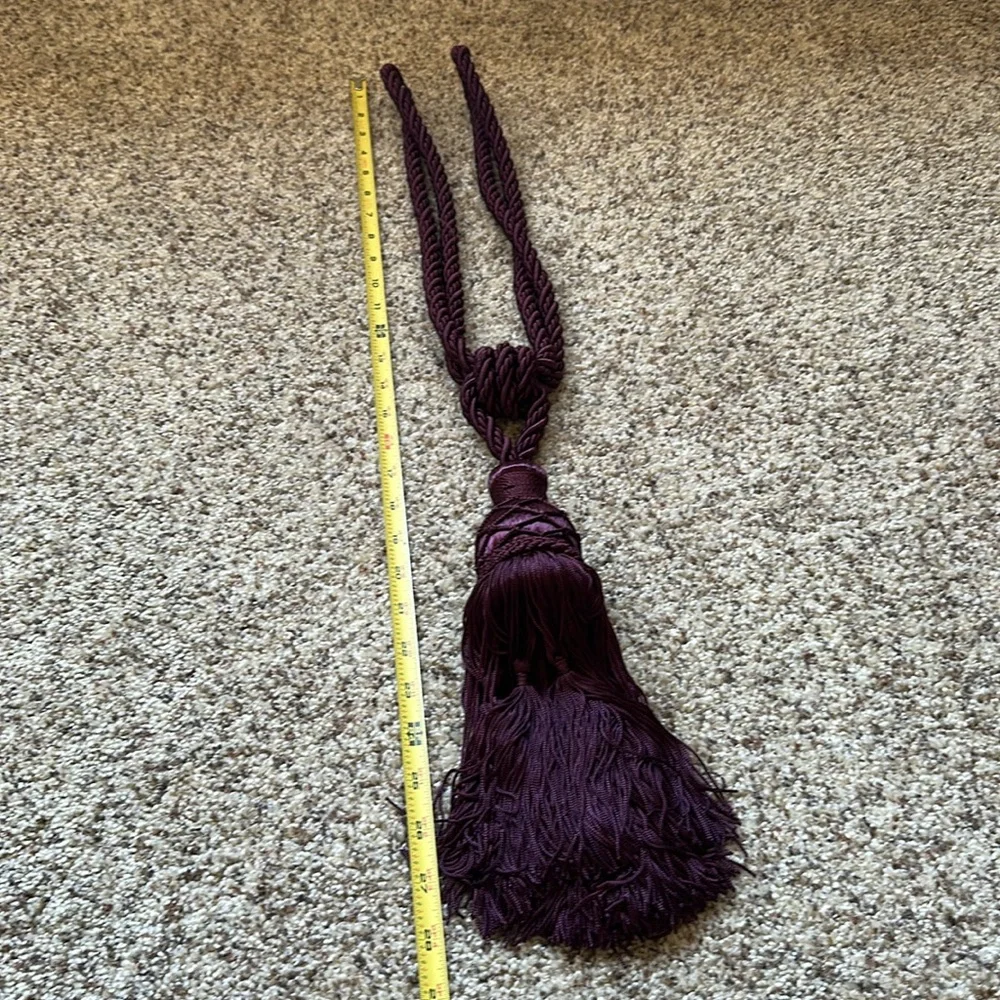 Large Burgundy Curtain Drapery Tieback Tassle